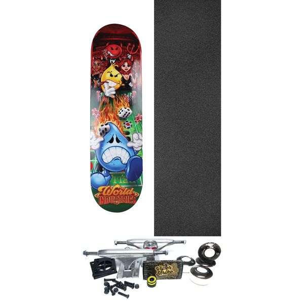 World Industries Skateboards Casino Skateboard Deck - 8.3" x 32" - Complete Skateboard Bundle